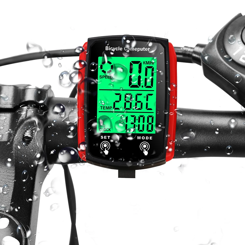 

Waterproof Bicycle English Stopwatch Wired Speedometer Bike LCD Computer Speed Odometer English Backlight Feature 60x45x20mm