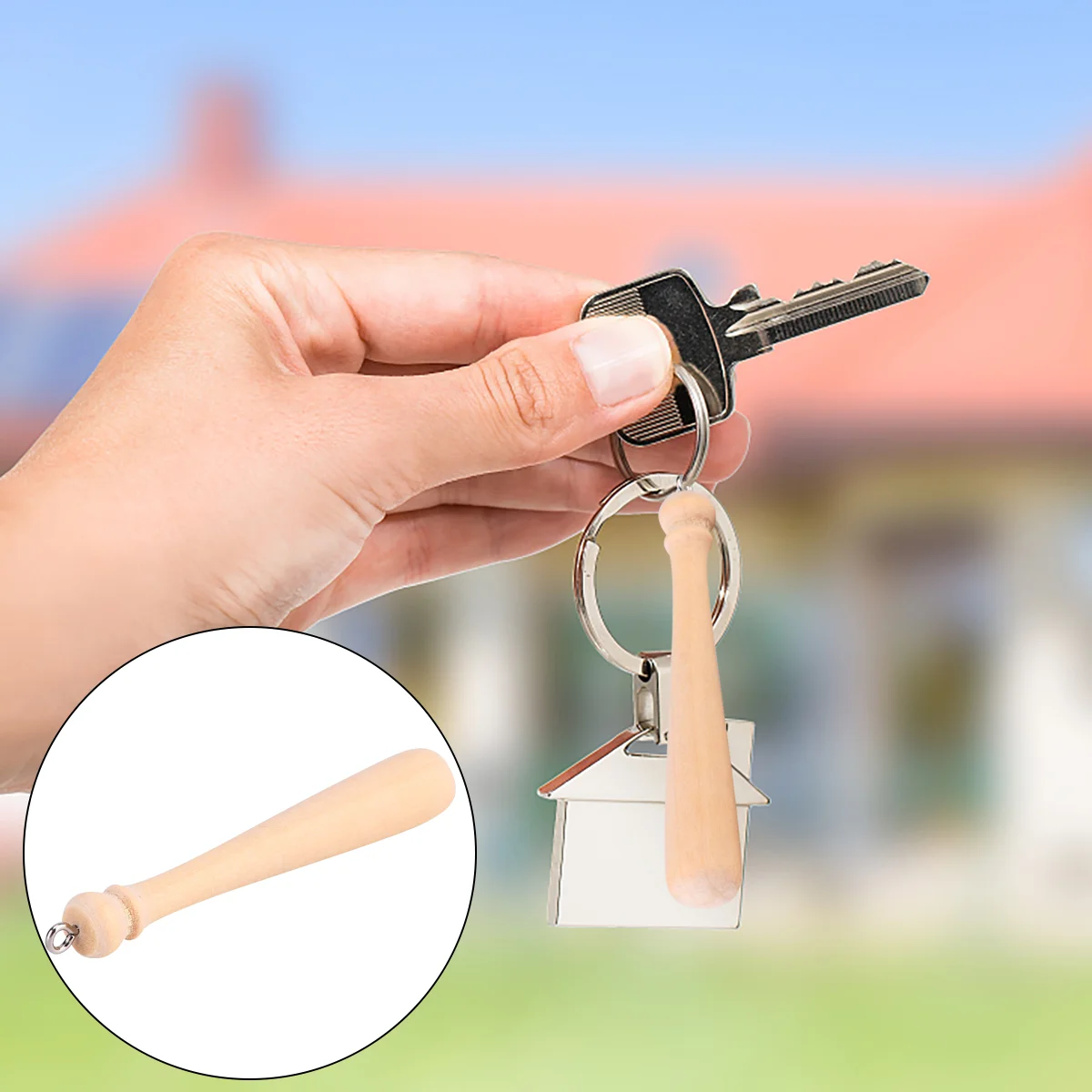 

50 Pcs Baseball Bat Keychain Pendant Cupcakes Ring Decor Crafting Supplies Accessory Metal