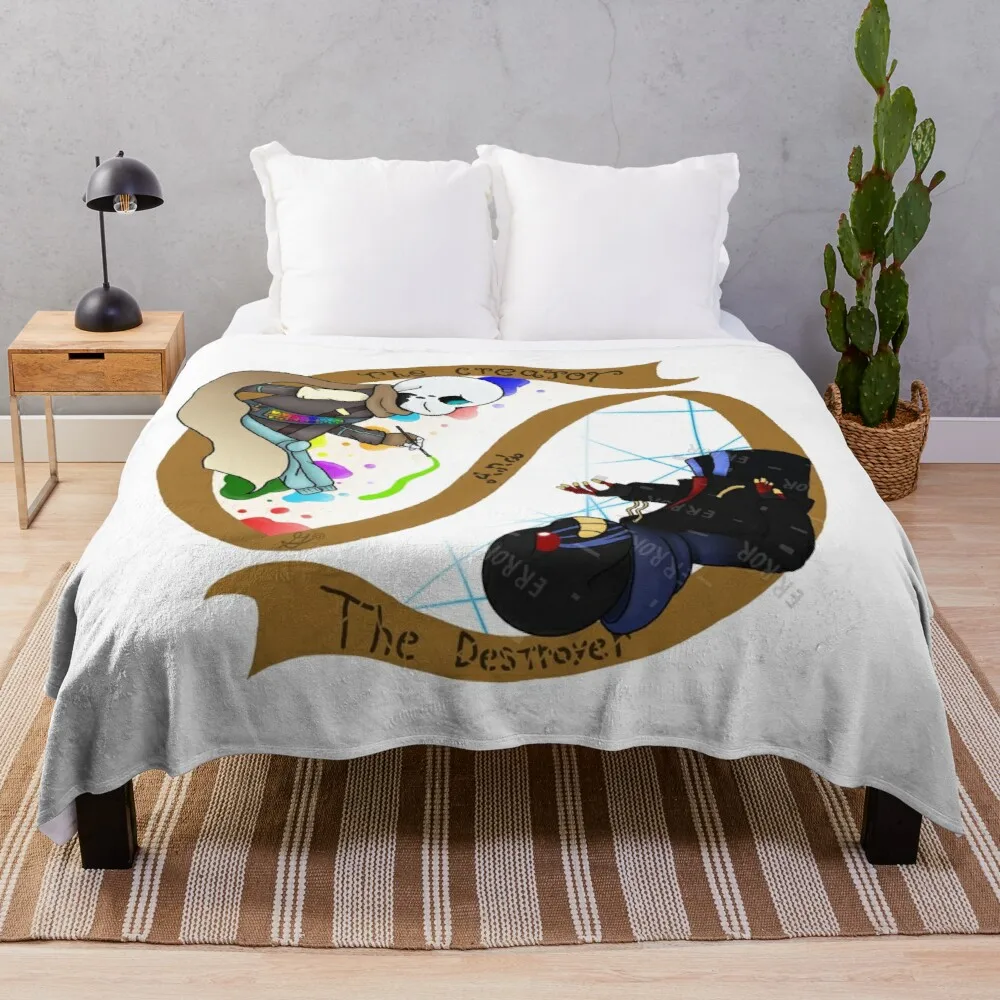 

Дизайнерское летнее одеяло The Creator and The Destroyer, большие вязаные летние постельные принадлежности в клетку