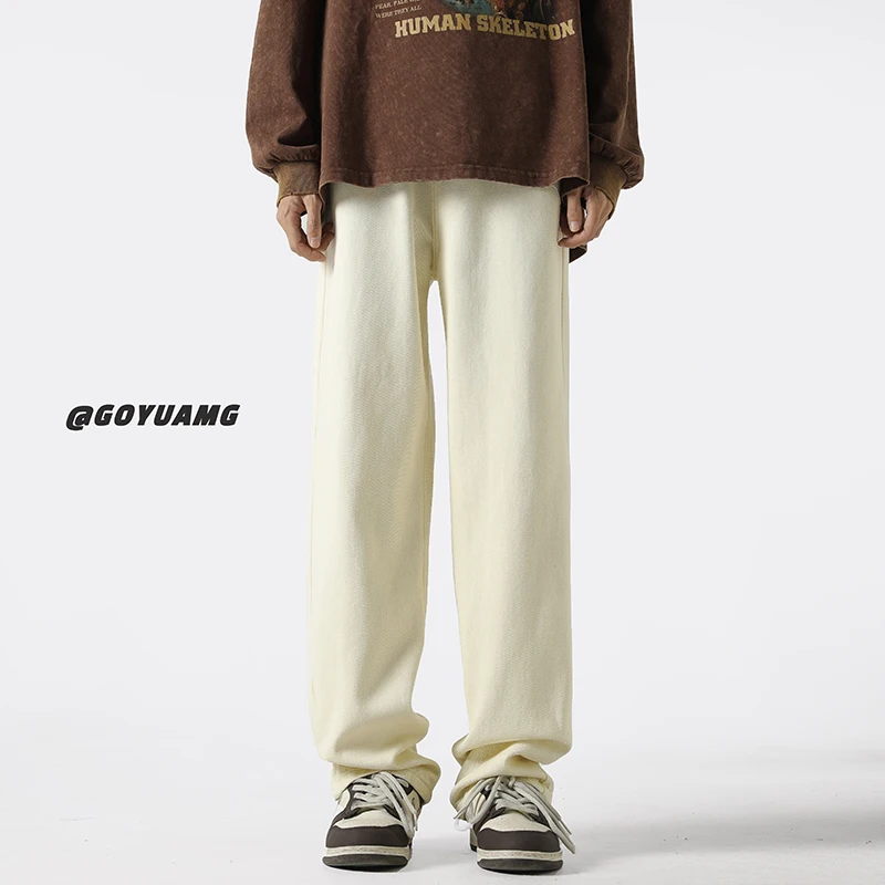 7-color Jeans Men Slim Fashion Casual Harajuku Straight Jeans Men Streetwear Hip-hop Loose Wide Leg Denim Pants Mens Trousers