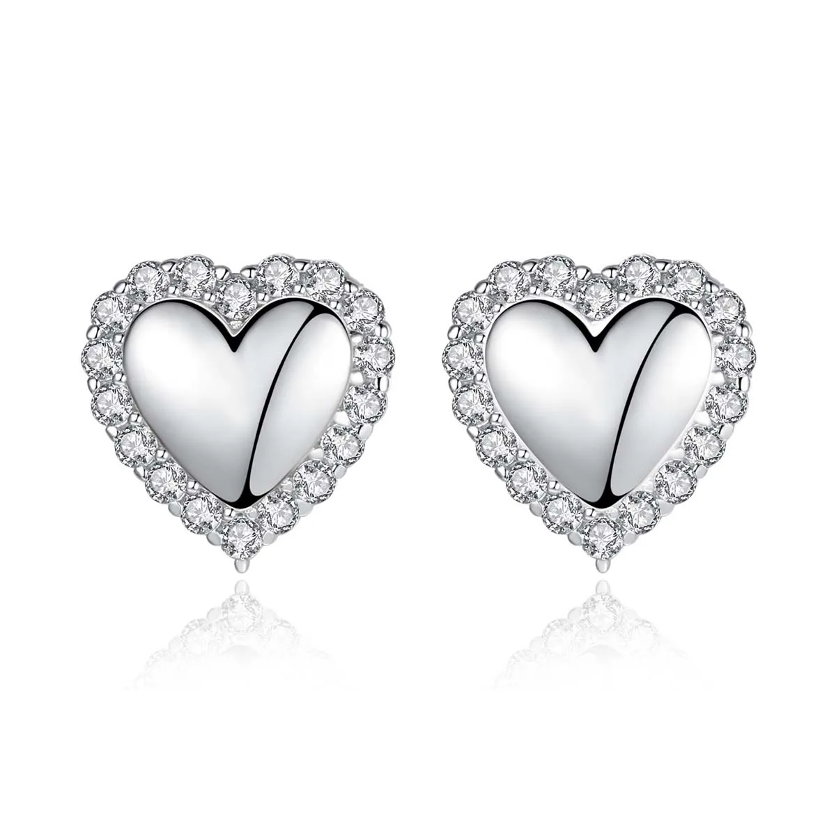 

Fashion 925 Sterling Silver CZ Heart Earrings 18K Gold Plated Minimalist Ear Studs Jewelry For Female Nickel Free Jewelry 2022