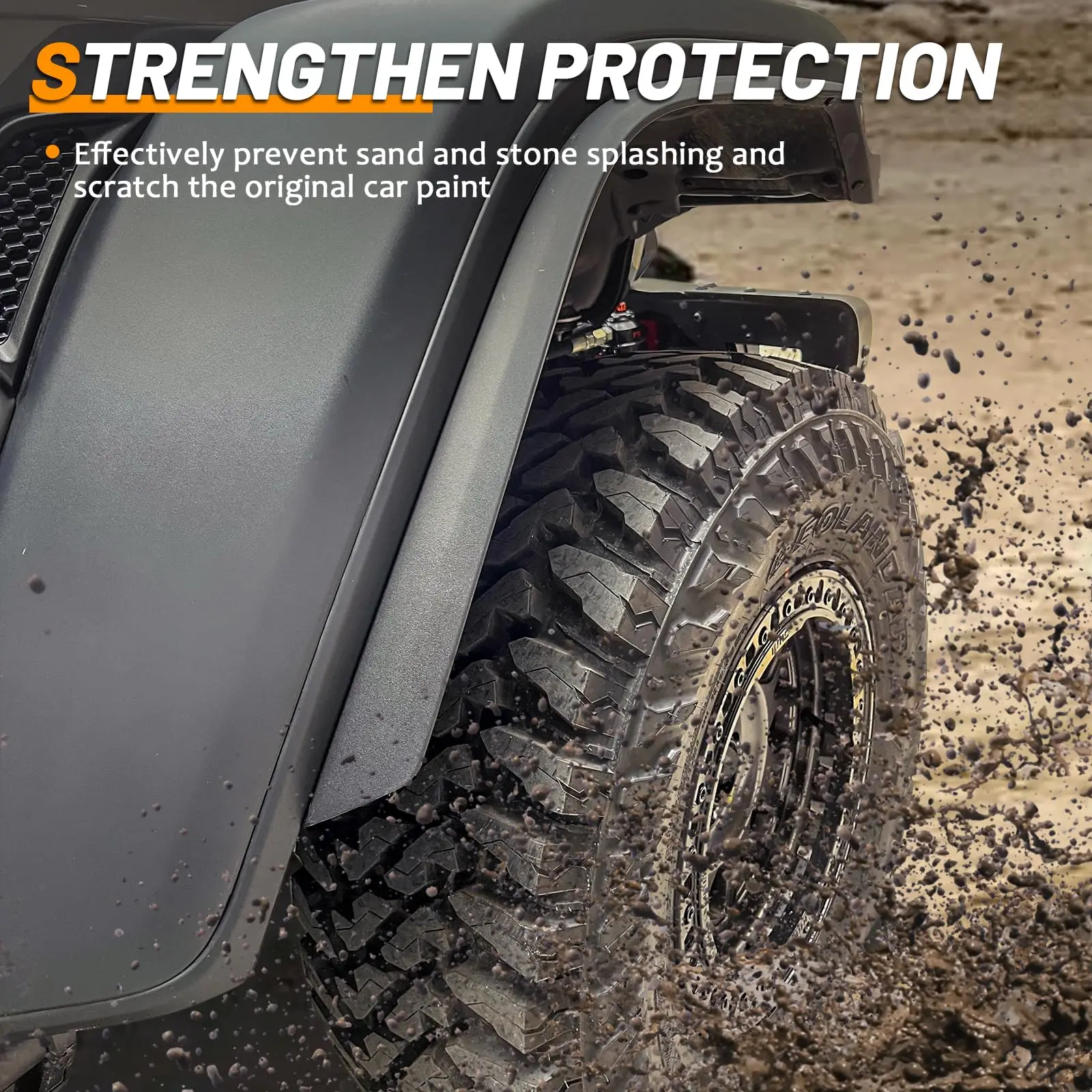 Фото Подкрылок переднего и заднего крыла, удлинитель накладки на крыло для Jeep Wrangler JL JLU Rubicon 2018-2024 гг., подкрылки для внедорожных колес №4