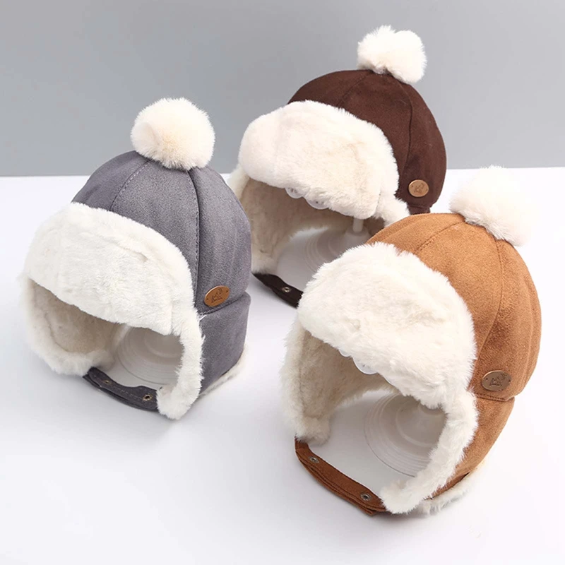 

Kids Beanies Winter Baby Child Knitted Hat Kids Girls Russian Female Thicker Warm Caps Age For 2-6 Years Old Hat