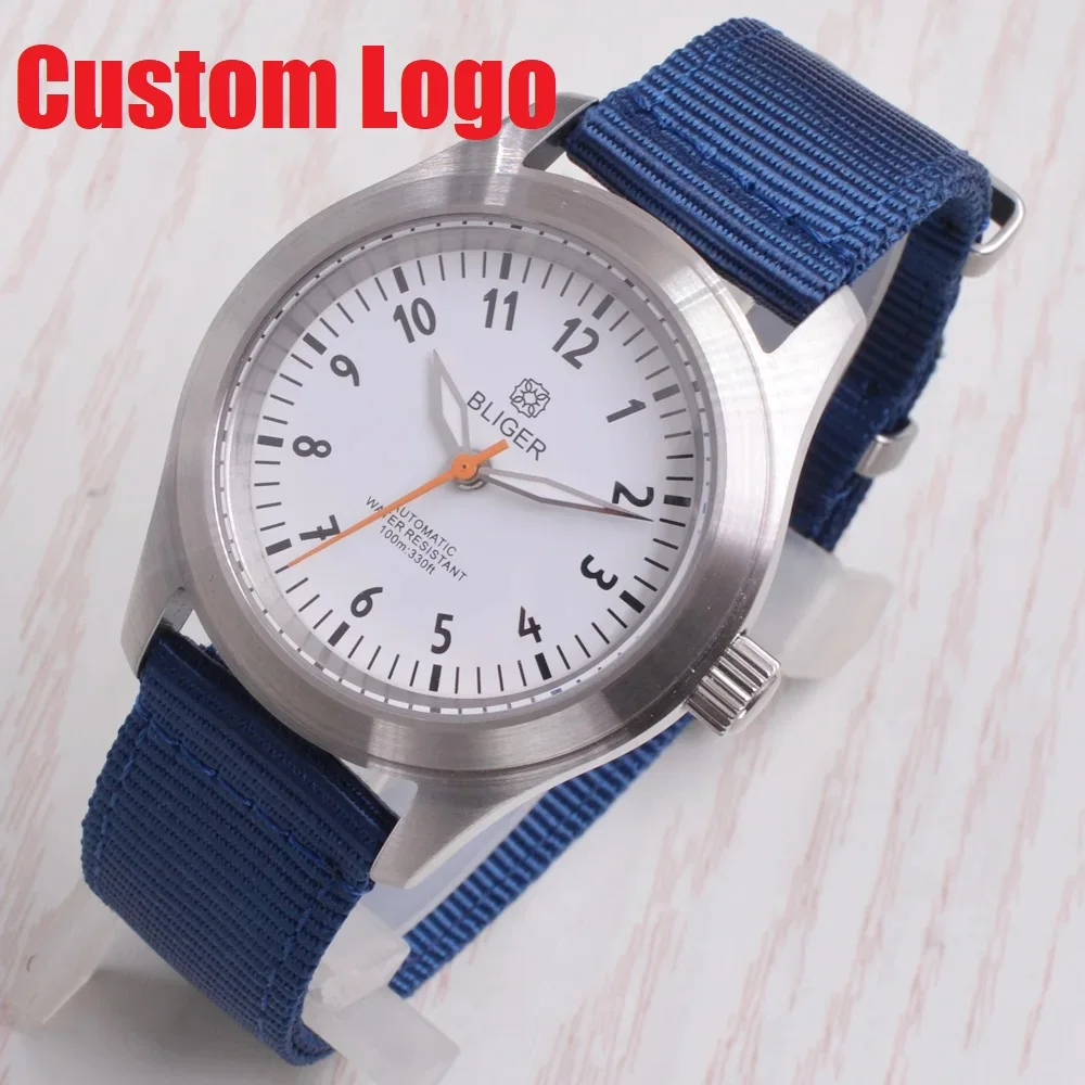 BLIGRT 39 мм NH35 Механизм Нейлоновый ремешок Сапфировое стекло Корпус из нержавеющей