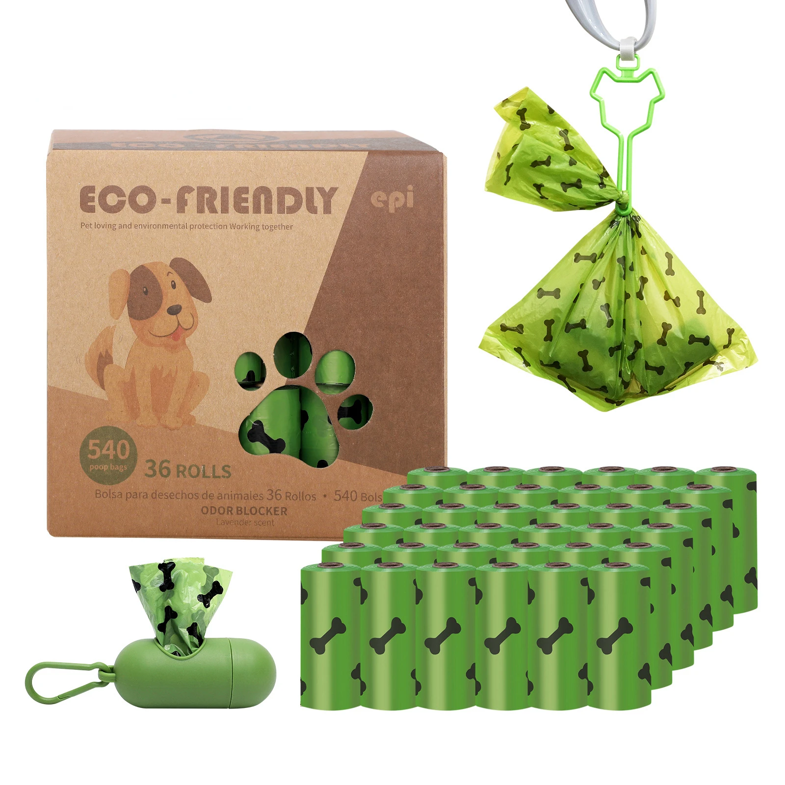 

EPI Biodegradable Pet Garbage Bag Dog Poop Bags Dog Poop Bag Dispenser Dog Cleaning Supplies Dog Products for Dogs