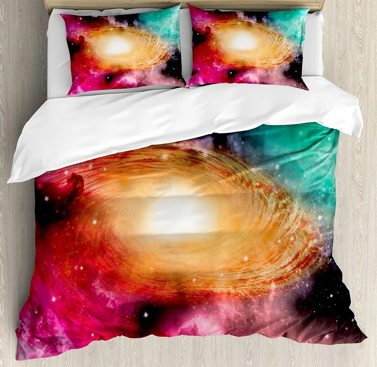 

Bedding Set Sugar Skull Duvet Cover Set Illustration of Calavera Diamond and Roses Vintage Revival Design Decorative