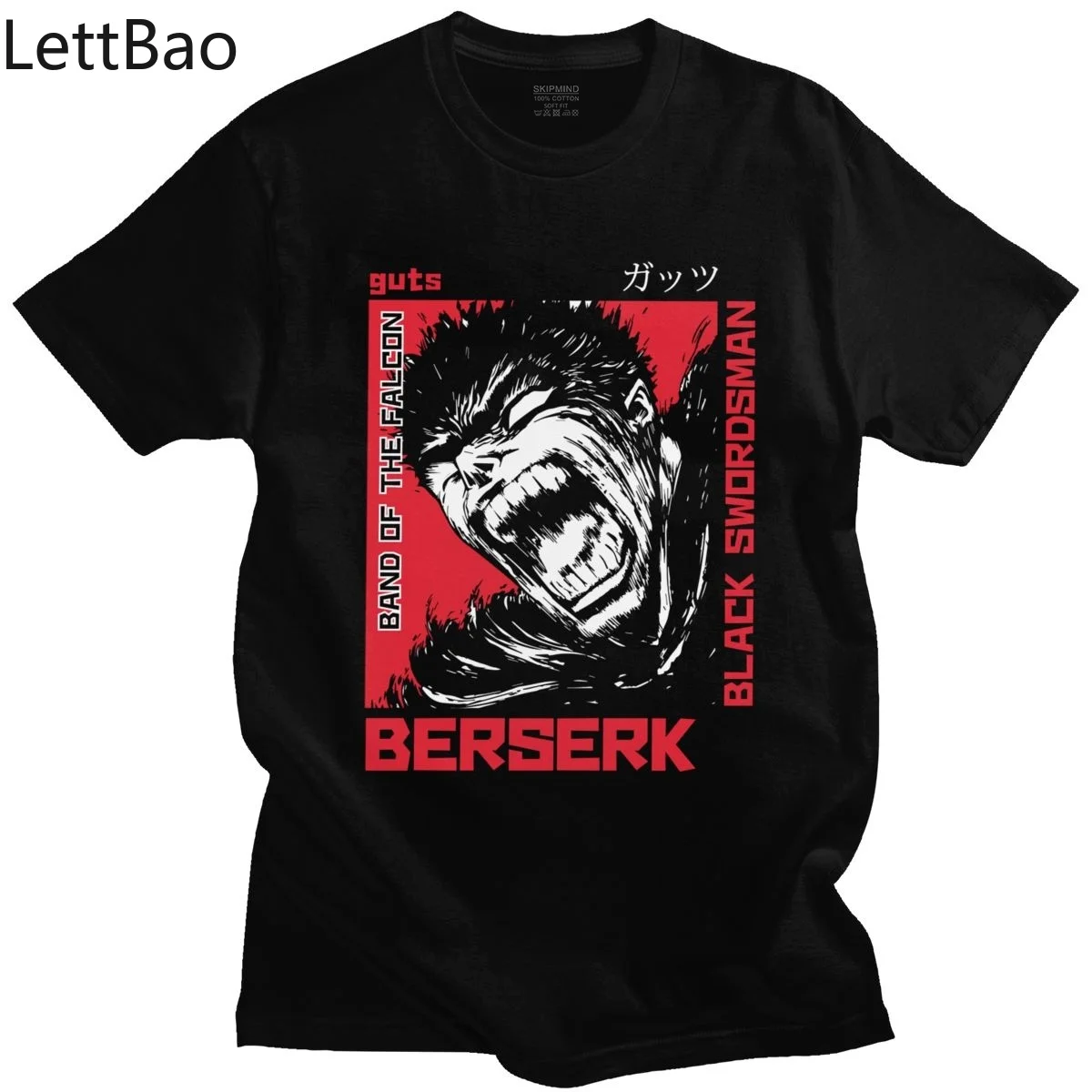 

Anime Manga Gift Top Furious Gattsu Berserk T-Shirt Men Cotton Crew Neck Streetwear Oversized T-Shirt Short Sleeve Summer