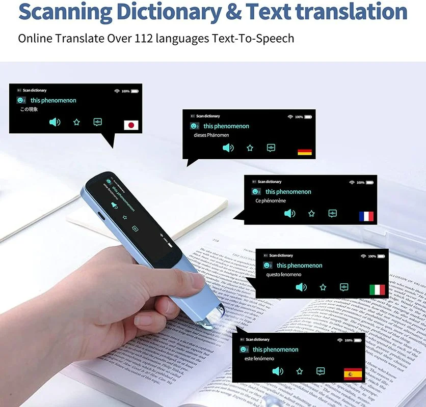 

Original Smart Portable Pen Scanner 116 Languages Translation Pen Scanner Instant Text Scanning Reading Translator Device