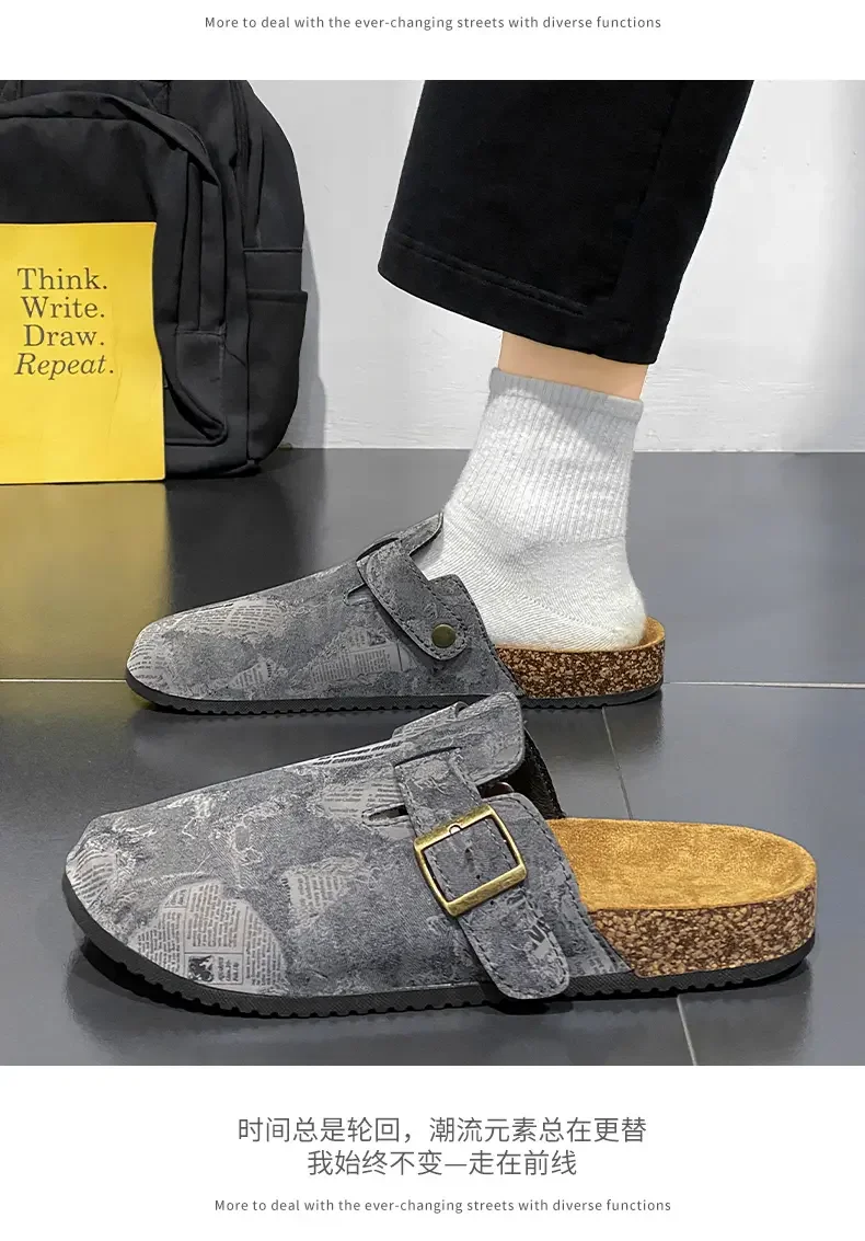 2024 обувь Birkenstock четыре сезона мужская baotou для ленивой пары полутапочки