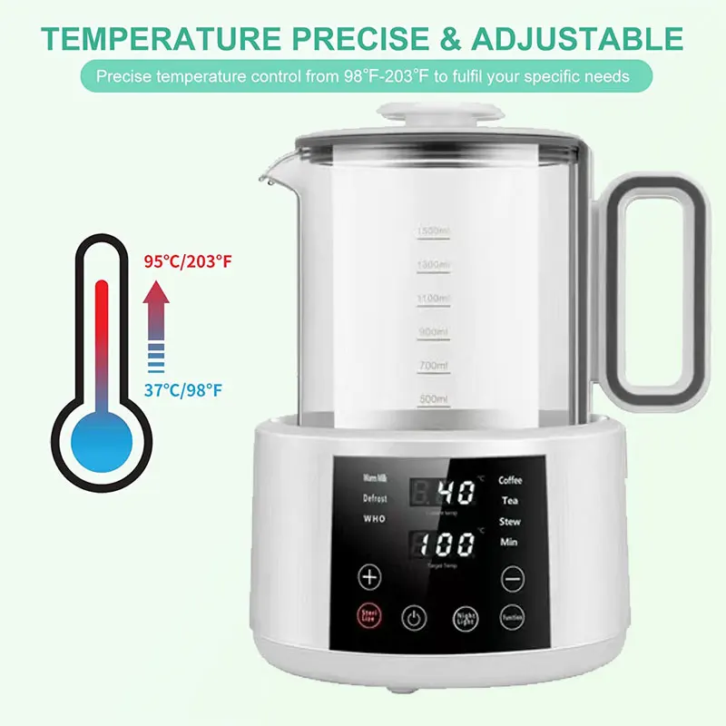 

Подогреватель детских бутылочек и Стерилизатор бутылочек, подогреватель молока, ЖК-дисплей с точным контролем температуры, подогреватель ...