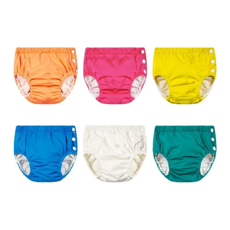 ZK50 3 Pieces Baby Swimming Diapers Waterproof Swimwear Baby Reusable Cloth Diapers Baby Pool Bottoms Cute Swimwear Diapers