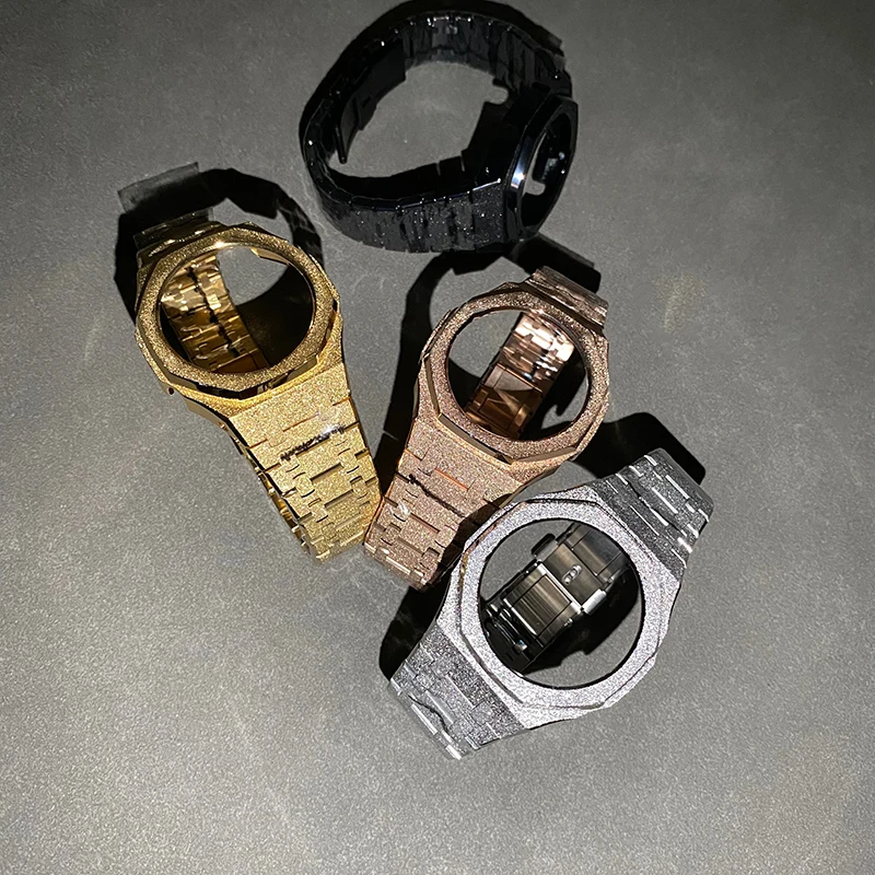 Фото Модификация GA2100, металлический мужской комплект модов «сделай сам», для Casio G-SHOCK GA-2100 GA-2110, корпус из нержавеющей стали, ремешок для часов, замена CasiOak №4