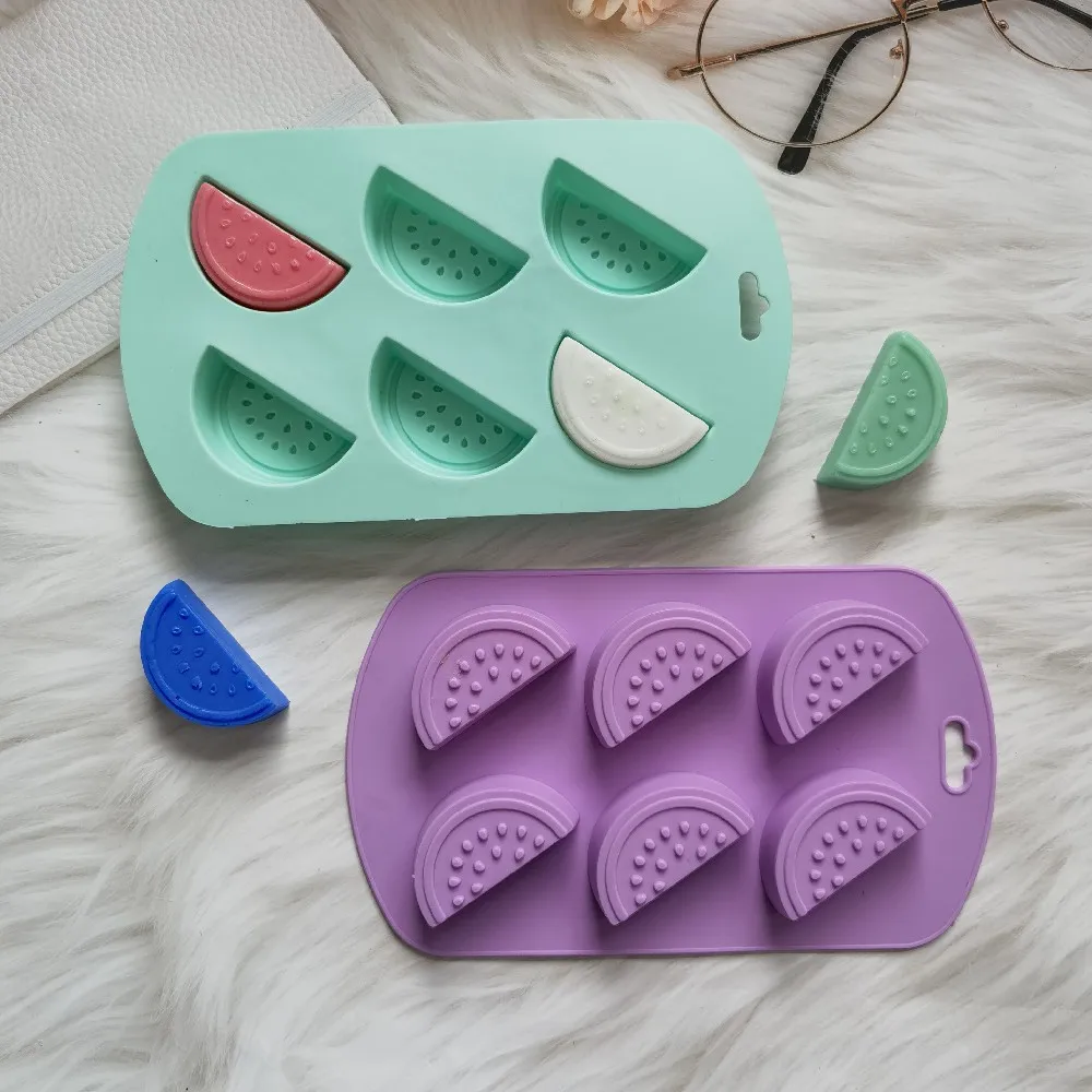 

3D Watermelon Shape Silicone Mold 6 Cell DIY Cake Mousse For Ice Cream Chocolate Pastry Art Pan Dessert Bakeware Cake Decorating