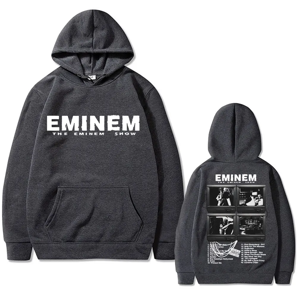 Фото Худи Rapper Eminem с графическим изображением музыкального альбома, подарок для фанатов, мужская и женская винтажная Толстовка большого размера, Мужская модная уличная одежда №3