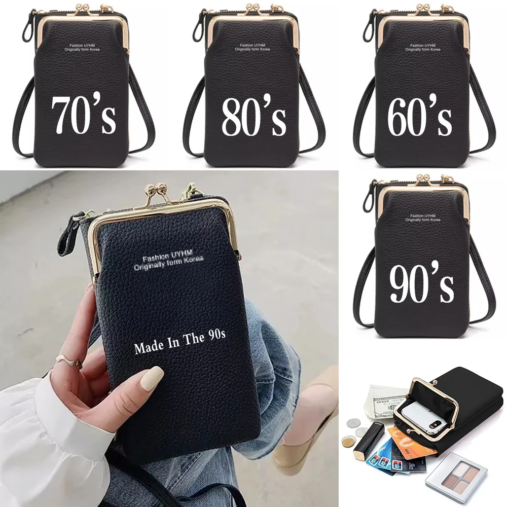 

Wallet Women Shoulder Bag ID Card Bank Card Storage Pack Purse for Iphone/huawei Mobile Phone Bags Years Print Coin Purse Clutch