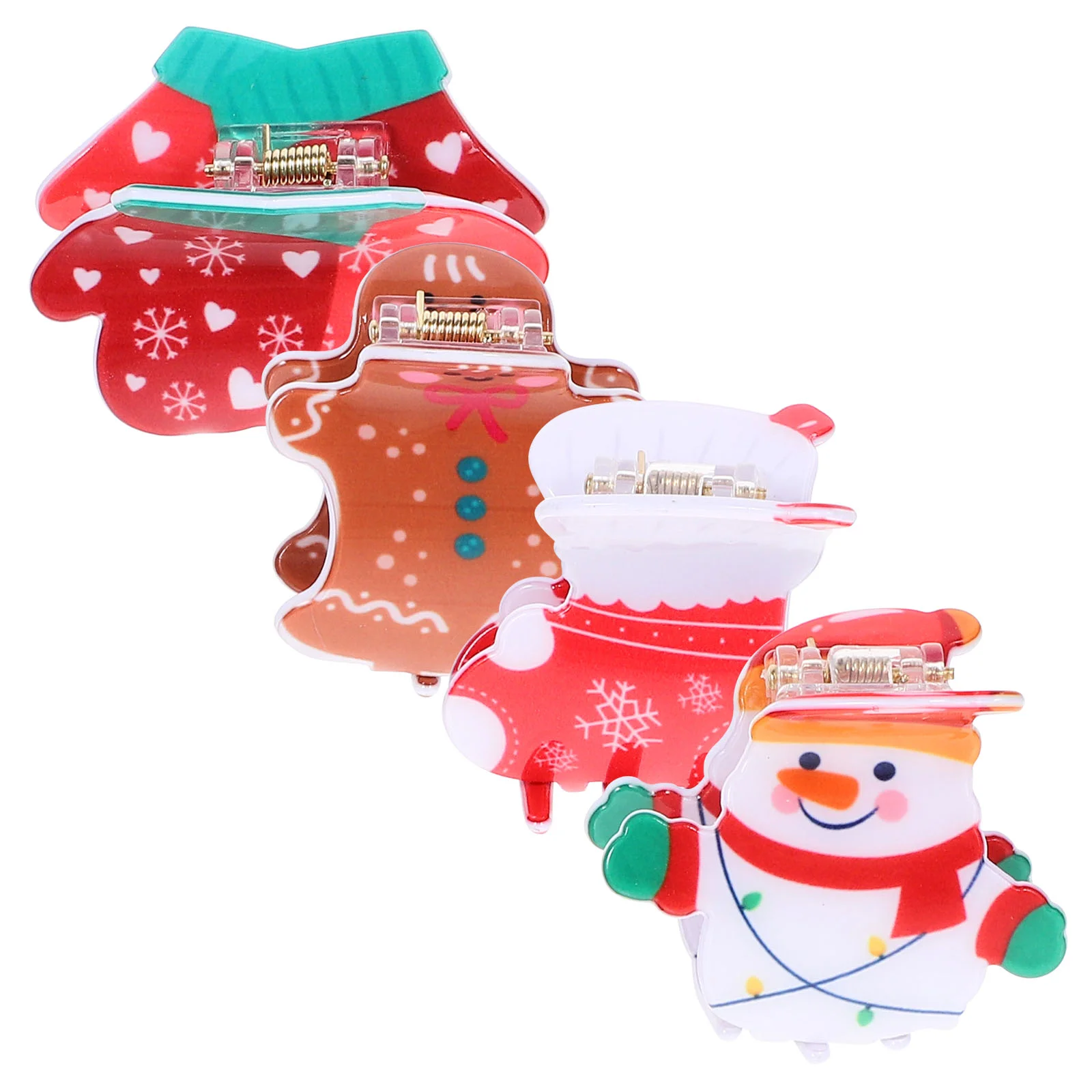 

4pcs Hair Claw Clips Little Girls Hair Clips Women Hair Clamps Christmas Hair Accessories