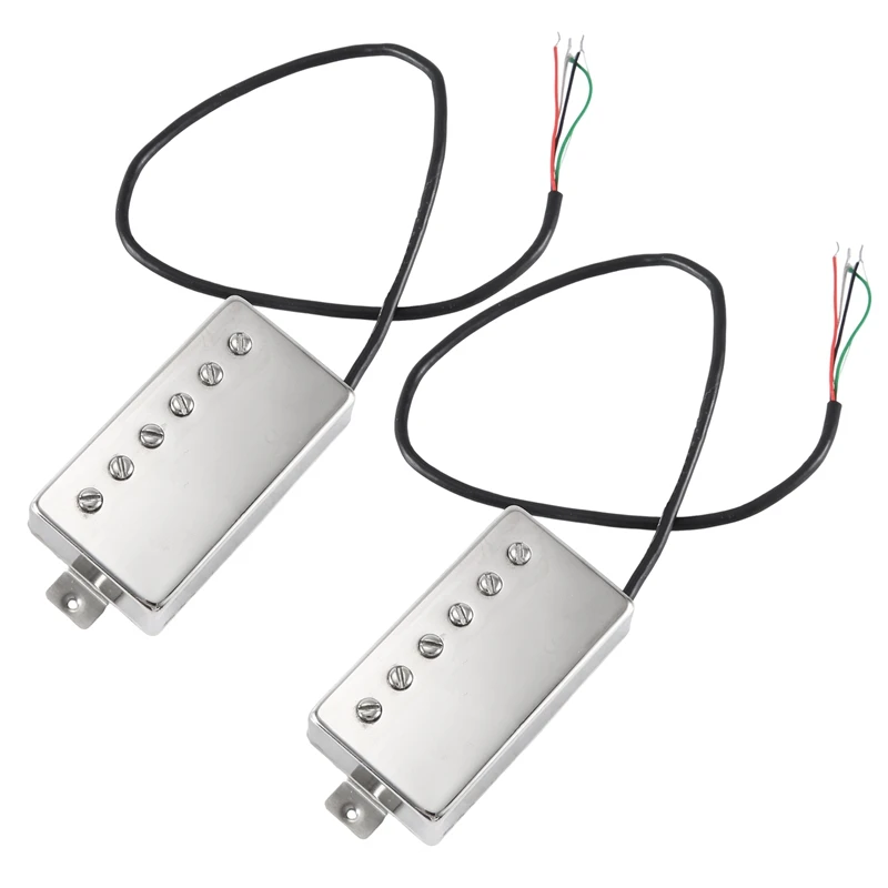 

Alnico 5 Guitar Humbucker Pickup Set Chrome Bridge & Neck Pickups Compatible With For LP Guitar Spare Parts Parts
