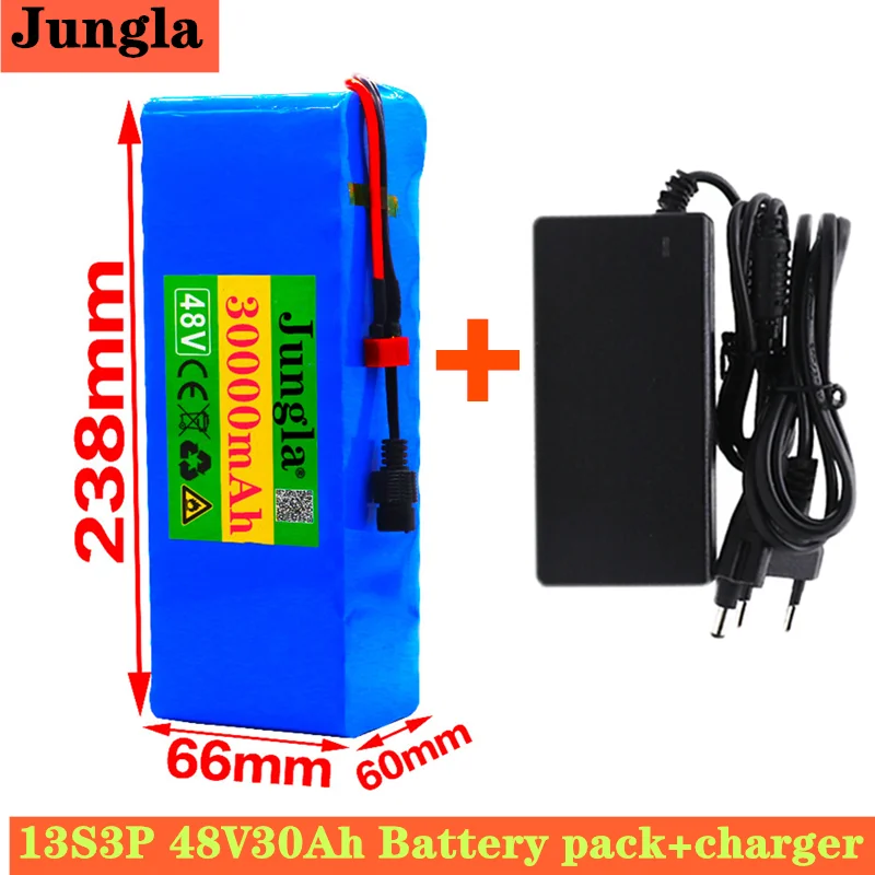 

T Plug 48V30Ah 1000w 13S3P 48V Lithium ion Battery Pack For 54.6v E-bike Electric bicycle Scooter with BMS+54.6V Charger