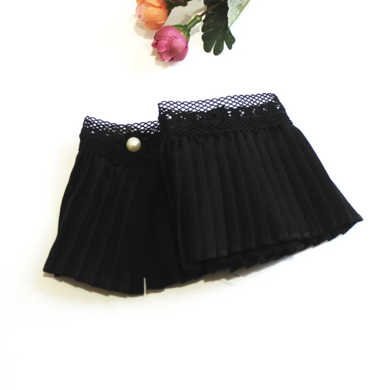 

Модные плиссированные Женские расклешенные манжеты на запястье универсальные базовые тканевые аксессуары