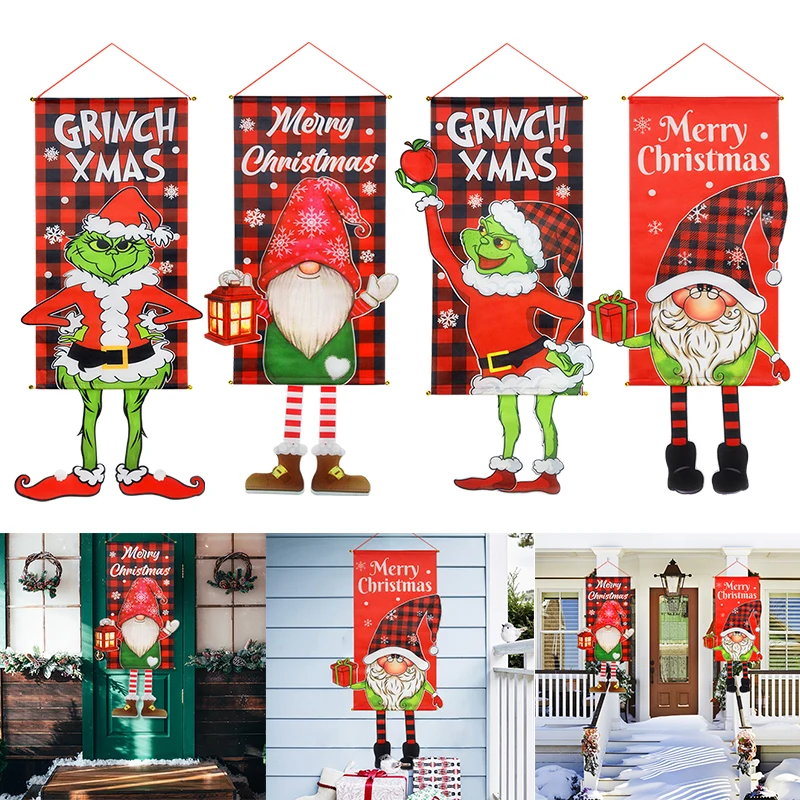 

Подвесной флаг с надписью "Merry Christmas", подвеска для крыльца, рождественские украшения для дома, рождественский подарок, новогодние украшения