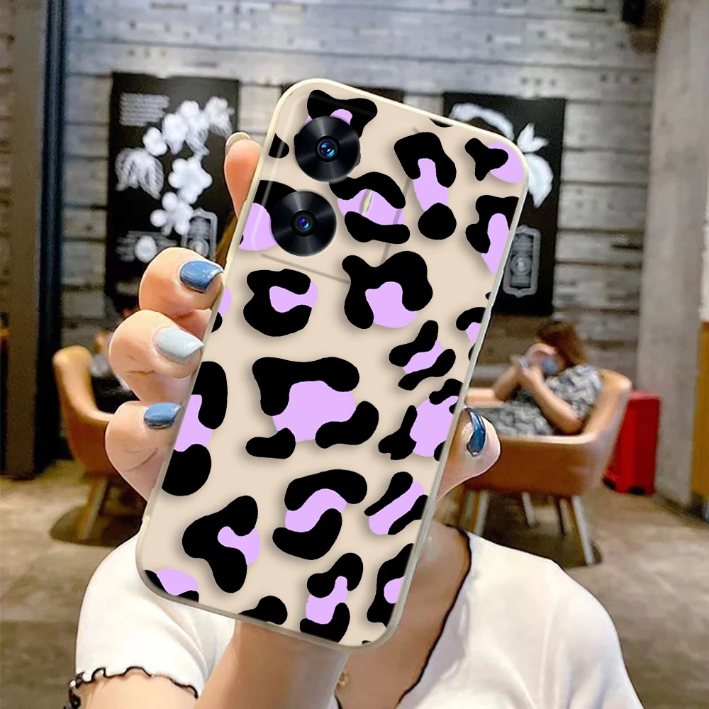 Чехол для телефона с леопардовым принтом Realme C65 C63 C53 C35 C55 C33 C30 C21Y C20 C12 C11 GT 2 XT NARAO 20 30