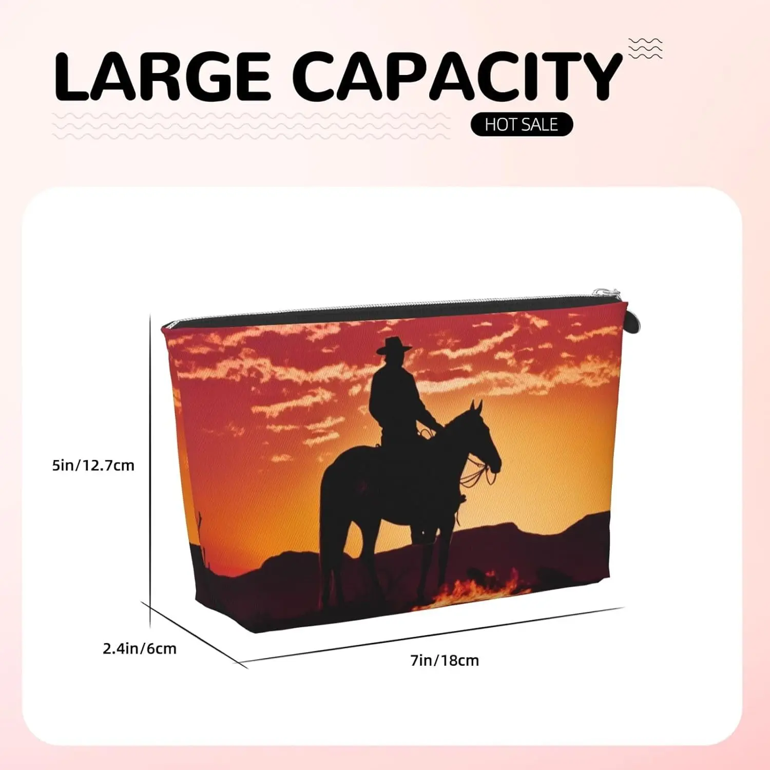 Кожаная дорожная косметичка с принтом Cowboy West