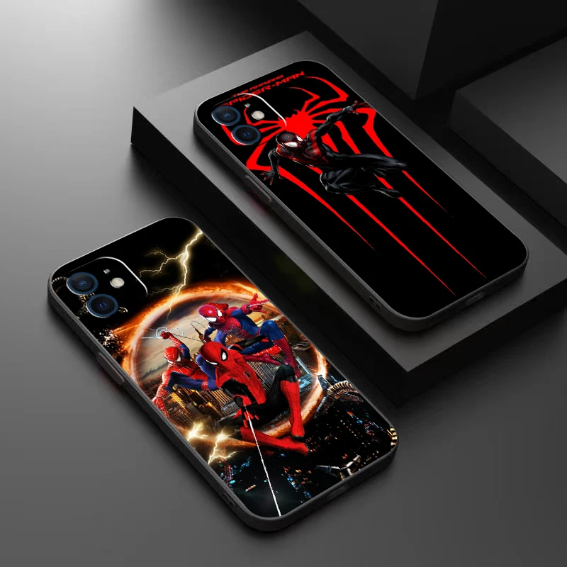 

MARVEL Spider-Man Phone Case For Funda iPhone 13 12 11 Pro Max Mini X XR XS Max 6 6s 7 8 Plus Back Celular Coque Soft Carcasa