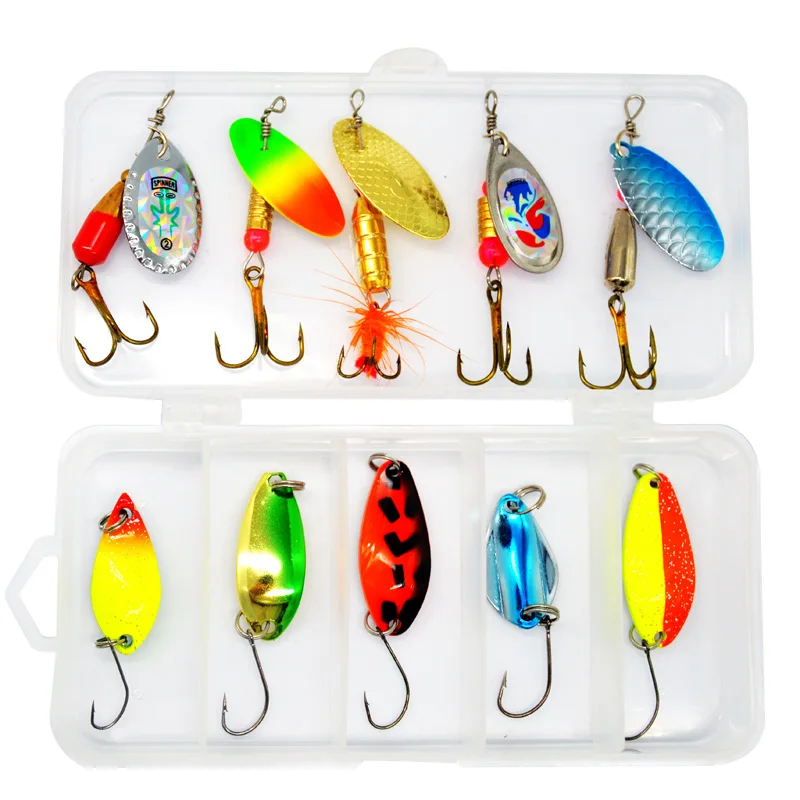 

10 шт./набор, металлические рыболовные приманки в виде ложки