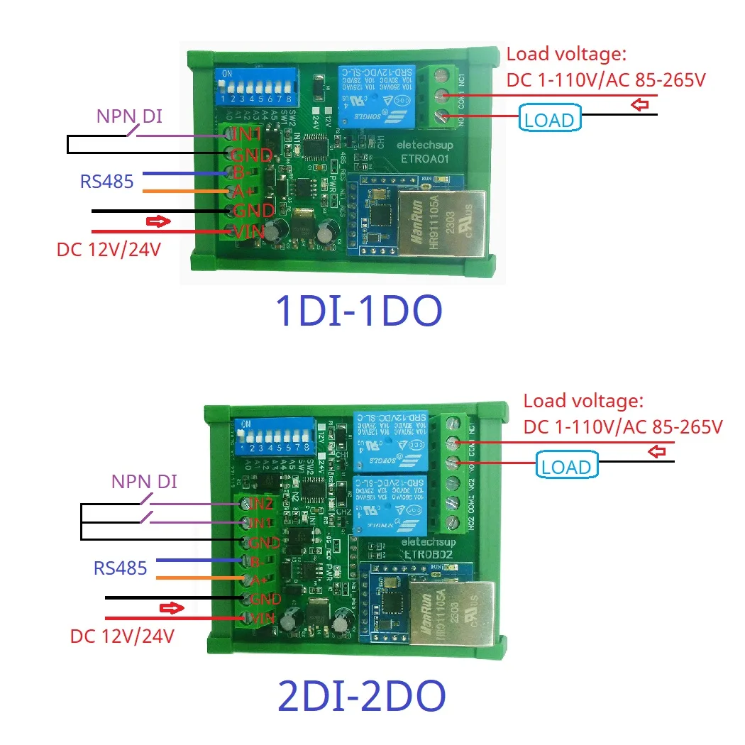 Релейный модуль 3 в 1 с последовательным обслуживанием/Ethernet/RS485 модель Modbus RTU TCP/IP