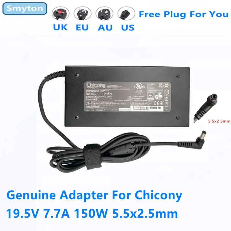 Оригинальное зарядное устройство для ноутбука Chicony 19 5 V 7.7A 150W A14-150P1A AC MSI A17-150P2A B GS60