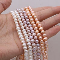 real natural freshwater pearl beads white orange round loose perles for diy bracelet necklace accessory jewelry making 15strand