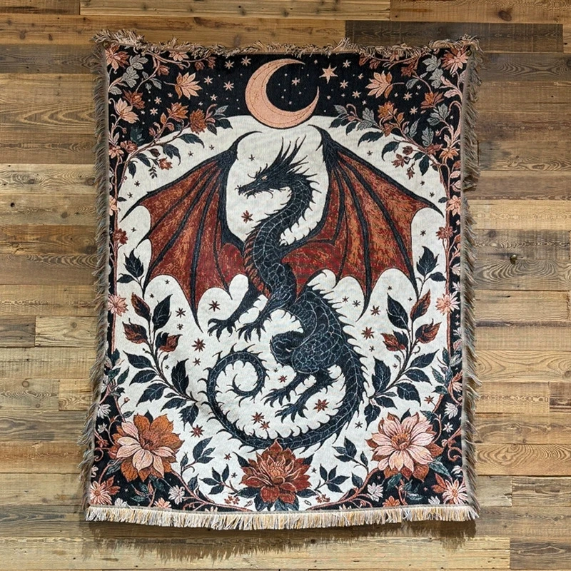 

Полиэстер/хлопок гобелен с драконом 130x160 см