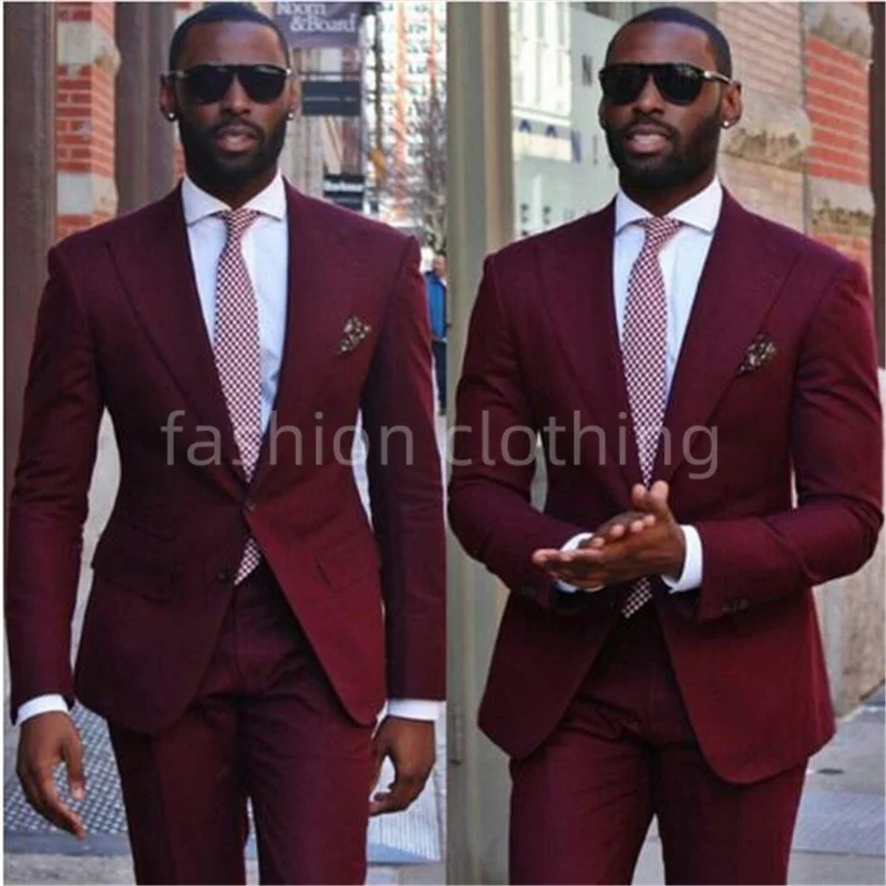 Men's Suit 2 Piece Coat Pants Single Breasted Slim Fit Jacket Business Formal Office Blazer Set