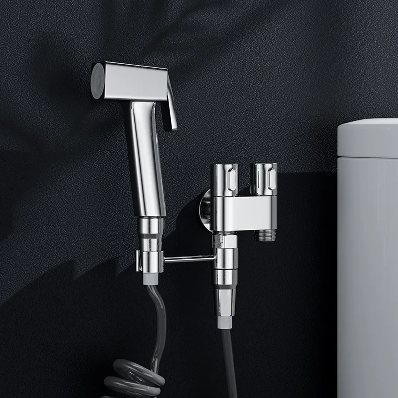 

Пистолет-распылитель для унитаза, устройство для Чистки унитаза под высоким давлением, биде, с одним и двумя выходами, с угловым клапаном