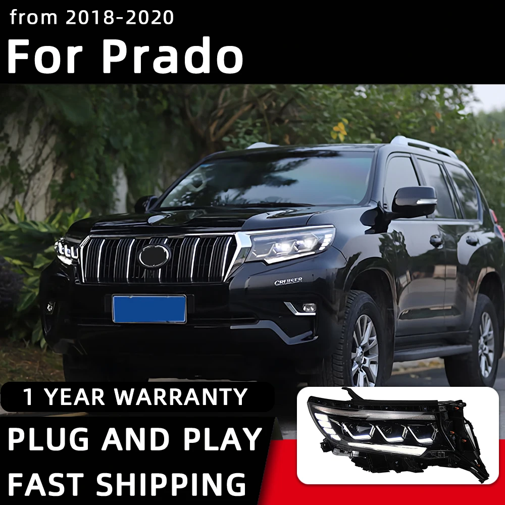 Фара для Toyota Prado светодиодные фары 2018-2020 автомобильный Стайлинг DRL сигнальная