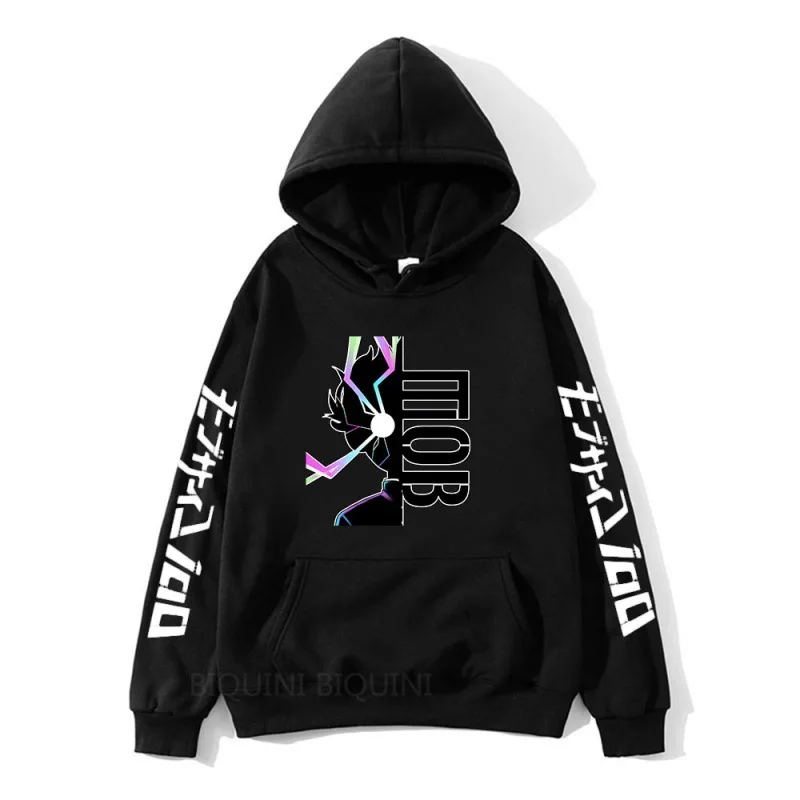 

Mob Psycho 100 Hoodies Men Mobu Saiko Hyaku New Printed Student Autumn and Winter Velvet Hoodie Anime One EU Size Plus Unisex