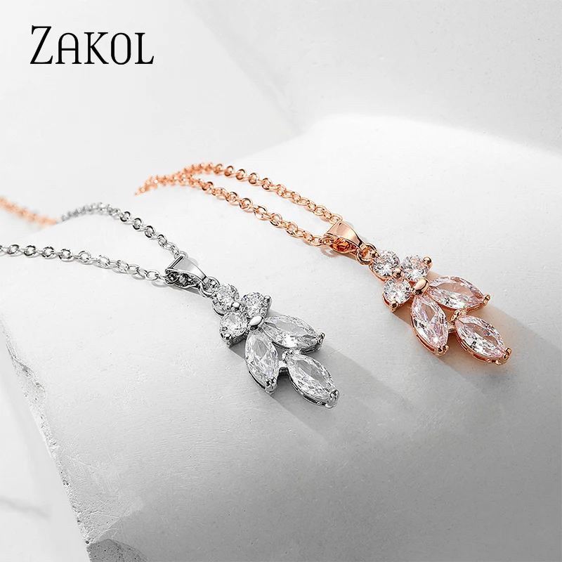 ZAKOL Лидер продаж наборы свадебных ювелирных изделий с кубическим цирконием в