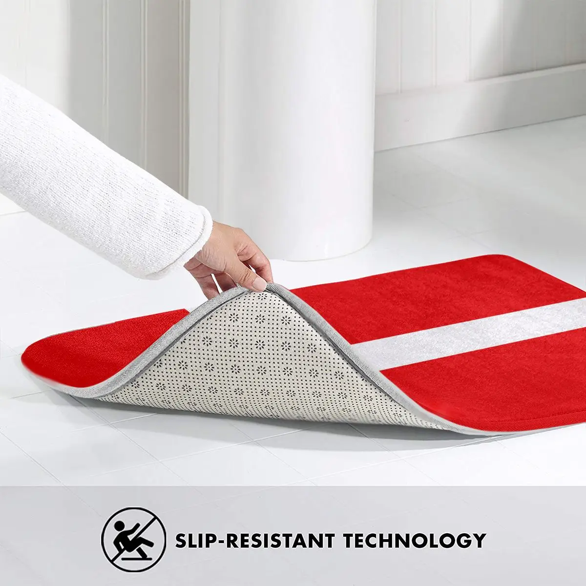 Нескользящий напольный коврик с датским флагом для комнаты входной двери ванной