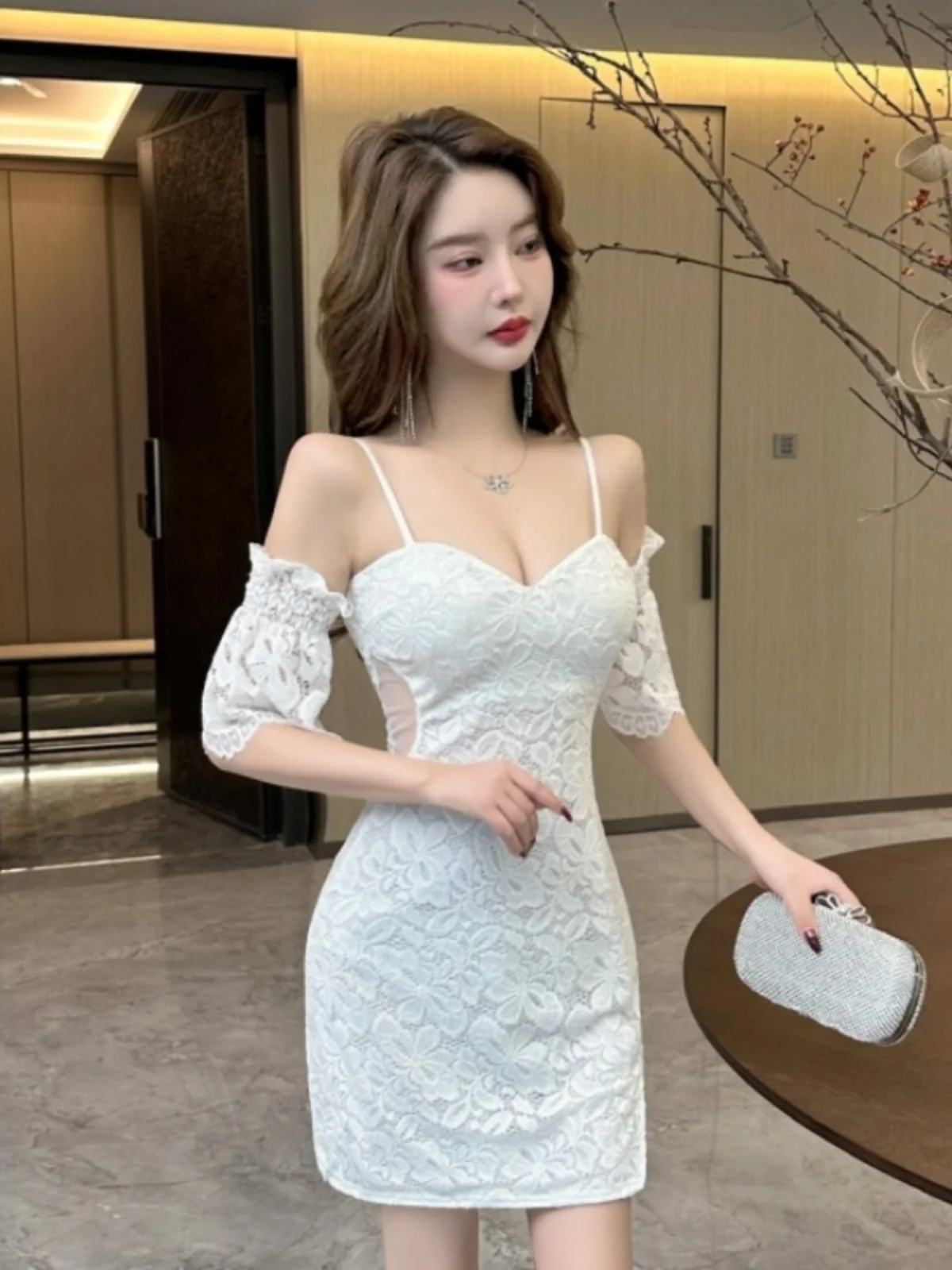 Женская одежда для ночного клуба сексуальное платье-футляр с глубоким v-образным