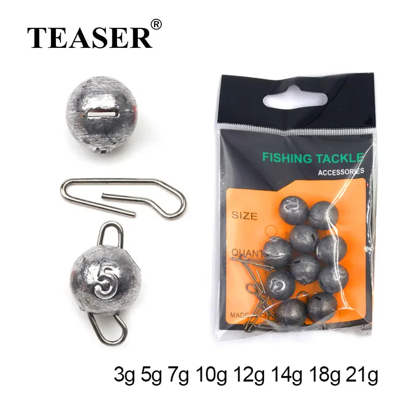 

TEASER Fishing Cheburashka Sinker Fishing Accesories Jig Head Bullet Weights Soft Lure Group 3g-21g Hook Aggravated Accessories