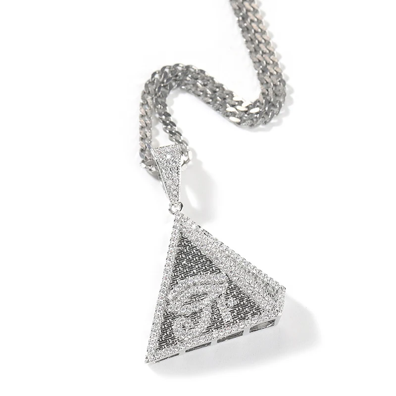 Хип-хоп 3A+ CZ Stone Paved Bling Iced Out The Eye of Horus Pyramid Подвески Ожерелья для мужчин Репер