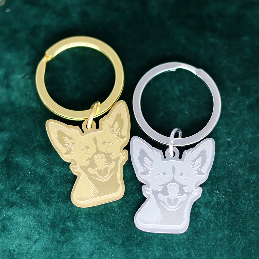 Брелок для ключей QIMING Chihuahua женщин украшение в стиле панк с изображением Милого