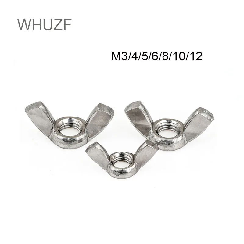 

WHUZF Free Shipping 10pcs M3 M4 M5 M6 M8 M10 M12 Tye A Squate Wing Nuts Hand Tighten Nut 304/316 Stainless Steel Butterfly Nuts