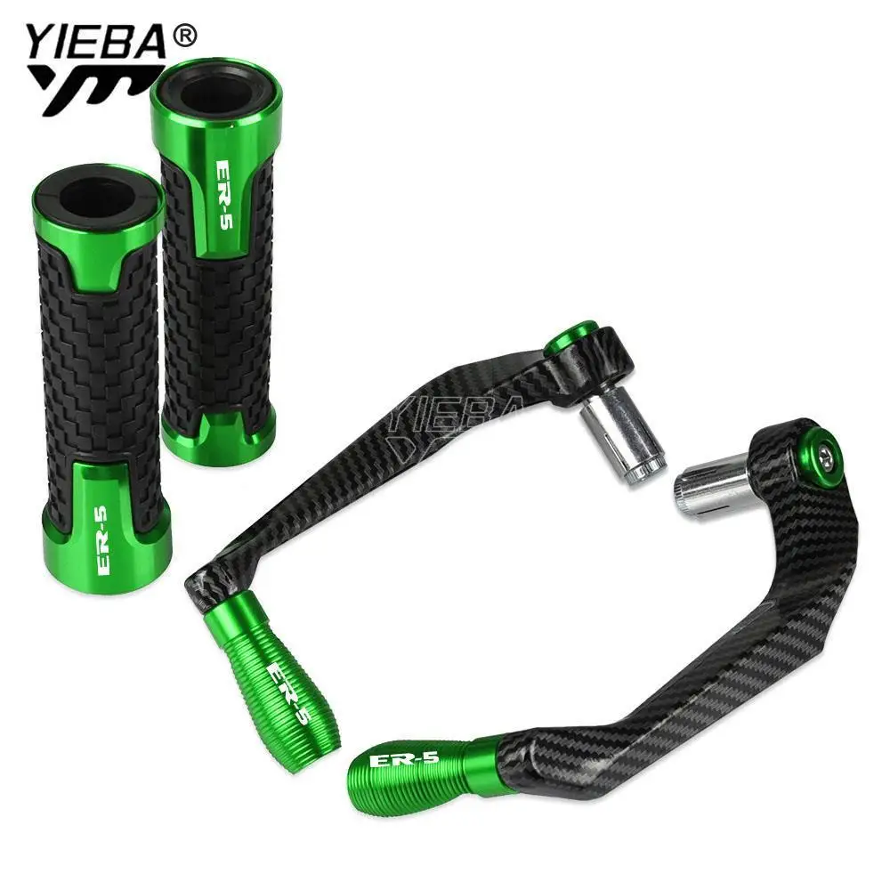 

Universal Motorcycle Aluminum Handlebar Grips Handle Bar and Brake Clutch Lever Guard Protection For Kawasaki ER5 ER-5 2004-2022