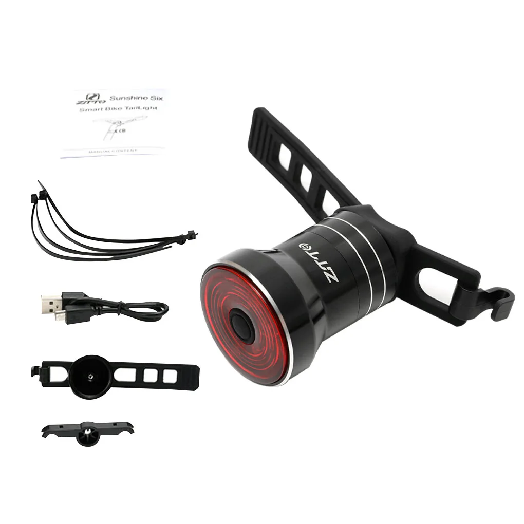 

Bike LED Taillight Waterproof Dustproof Rear Light Safty Night Riding Shock Induction Automatic Tail Lamp 6 Light Mode