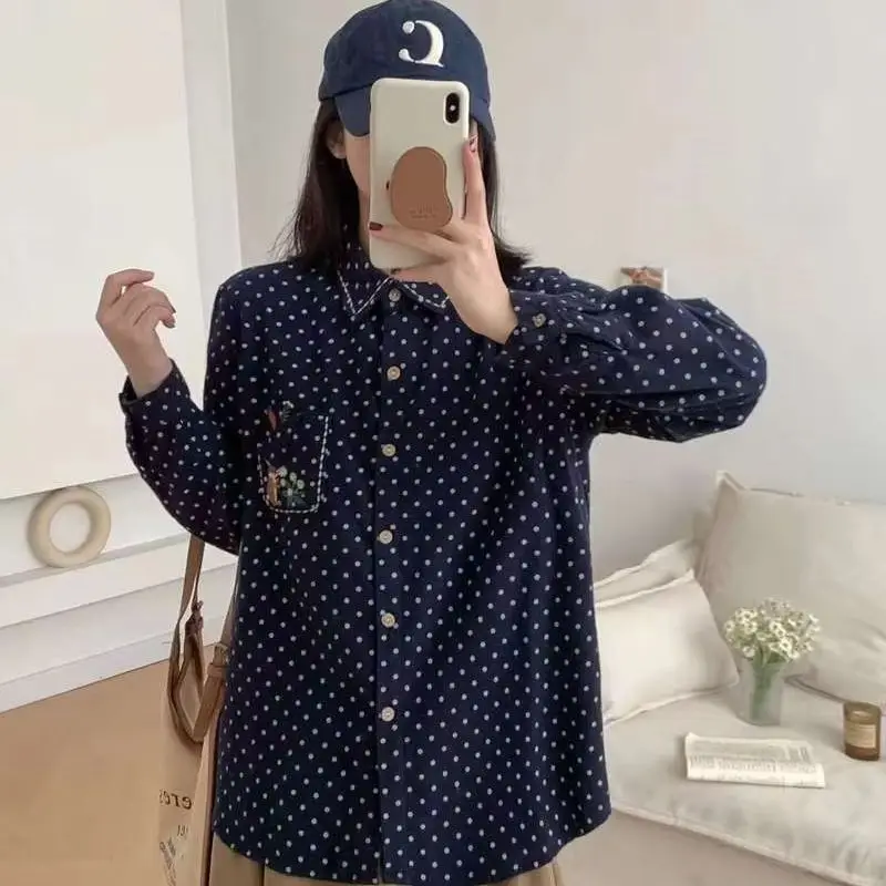 Mori kei зимние рубашки и блузки с длинными рукавами в японском стиле для женщин