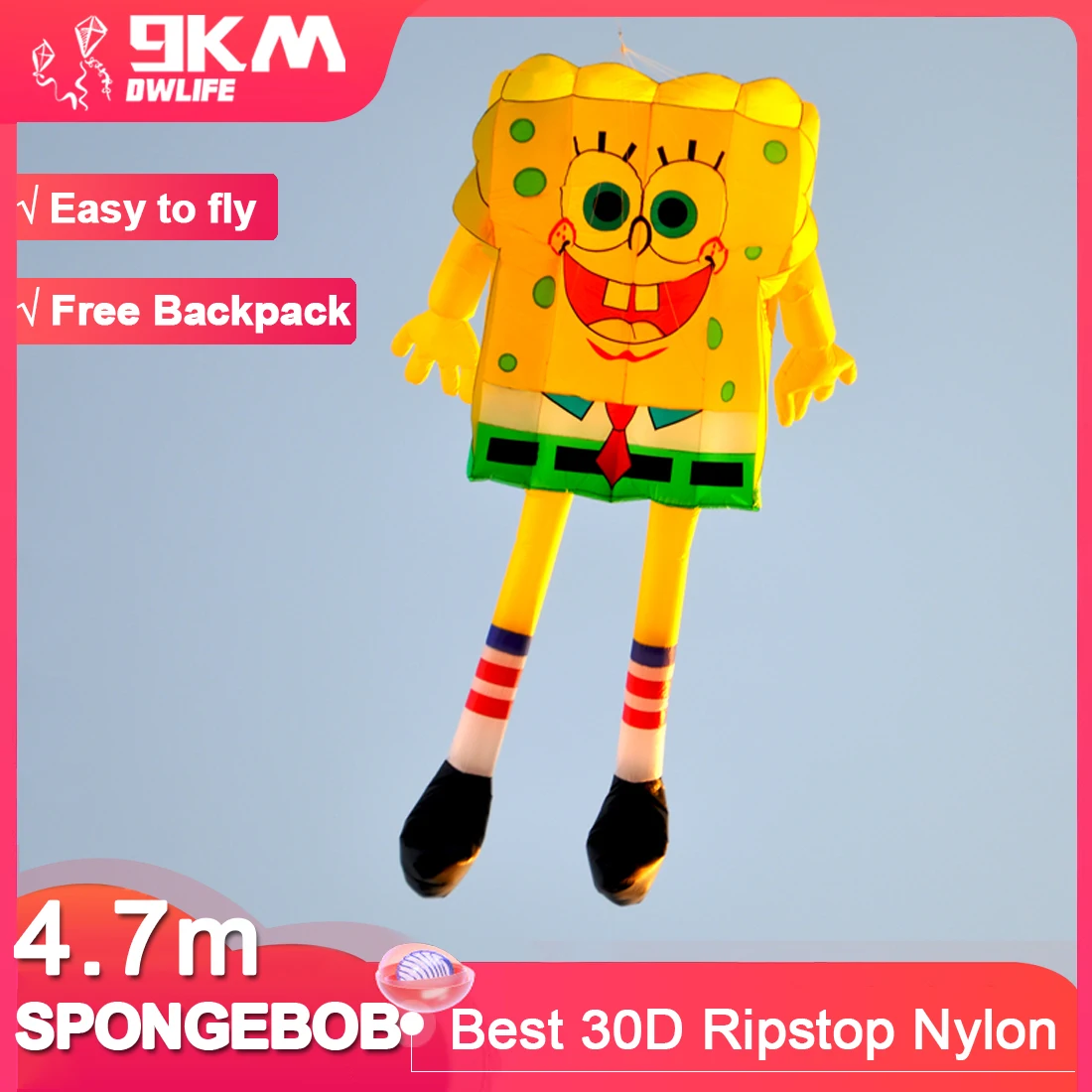 

9 км 10 м2 ~ 20 м2 Pilot воздушный змей, стабильный подъемник, подвеска для стирки, гигантская мягкая кожа, 30D Рипстоп нейлон с сумкой