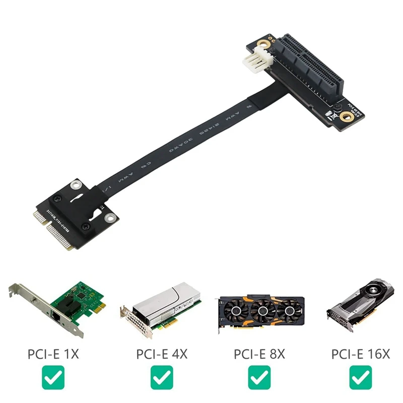 

Mini Pcie к PCI-E 4X 270 градусов кабель адаптера 20 см PCIE3.0 удлинитель с 4-контактным кабелем SATA силовой кабель для графического процессора