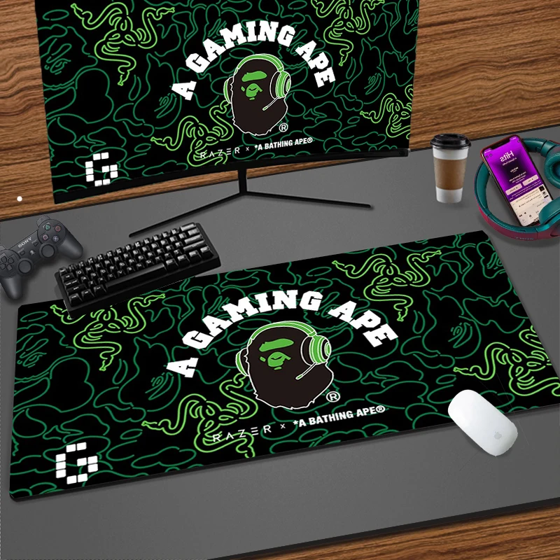 

Luxury RAZER BAPE Goliathus Speed Large Gaming Mouse Pad Table Desk Mat 900X400 800X300 Mousepad Gamer Carpet Keyboard Mouse Mat