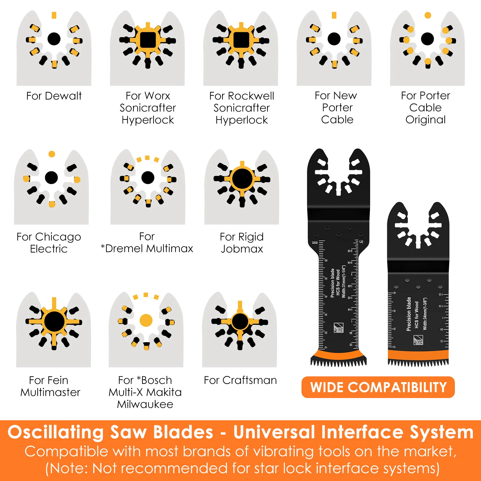 12 шт./компл. осциллирующее пильное полотно с удлиненным изогнутым краем
